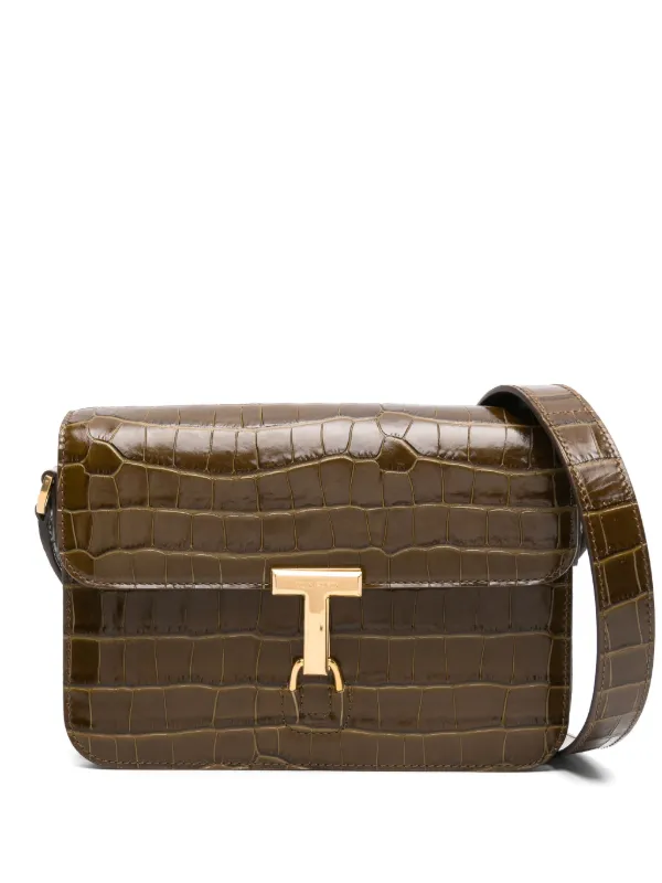 Croc embossed satchel bag sale