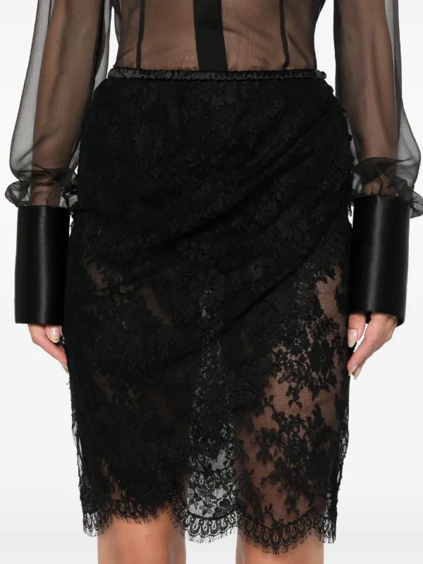 Saint Laurent Lace Mini Skirt | Black | FARFETCH