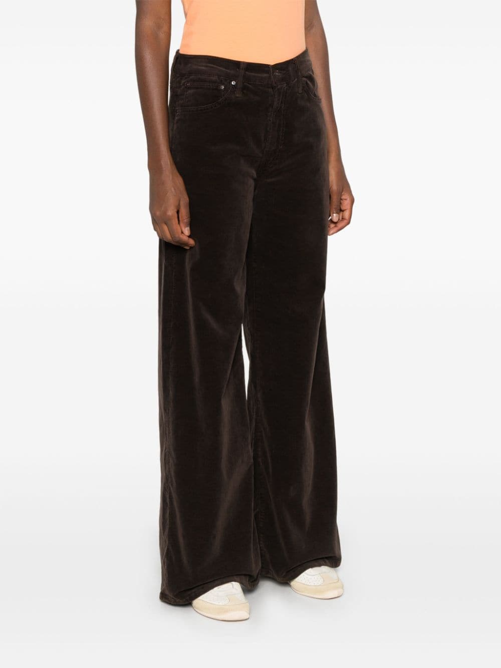 Shop Mother The Ditcher Trousers In Braun