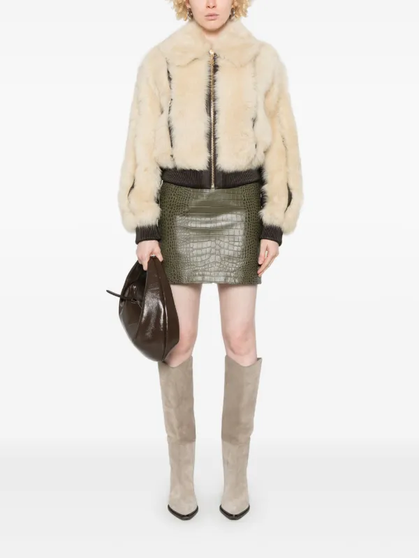 スカート ERMANNO SCERVINO Crocodile print skirt Green Ermanno Scervino crocodile-embossed Mini Skirt | Green