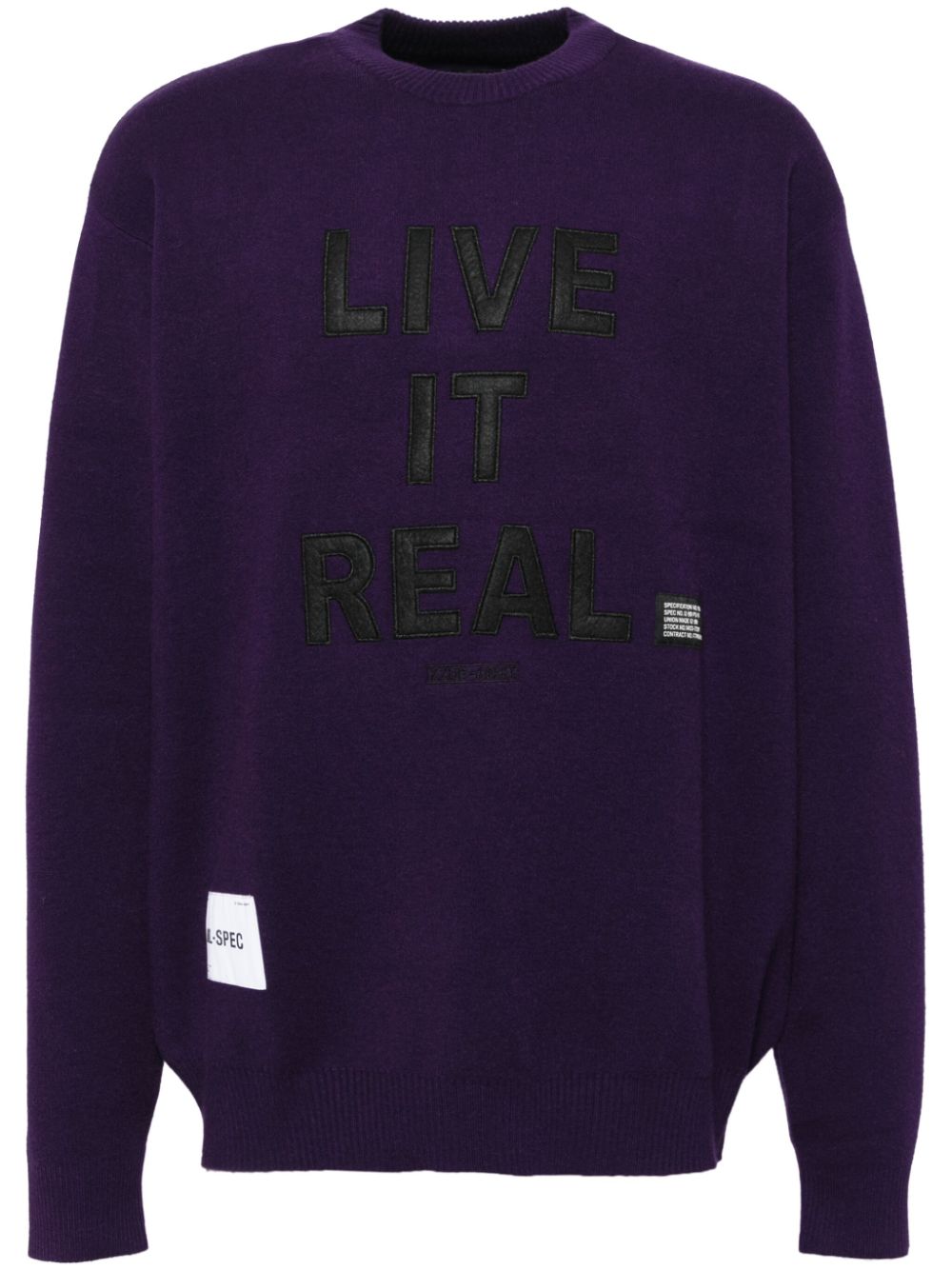 izzue appliqué slogan jumper - Purple