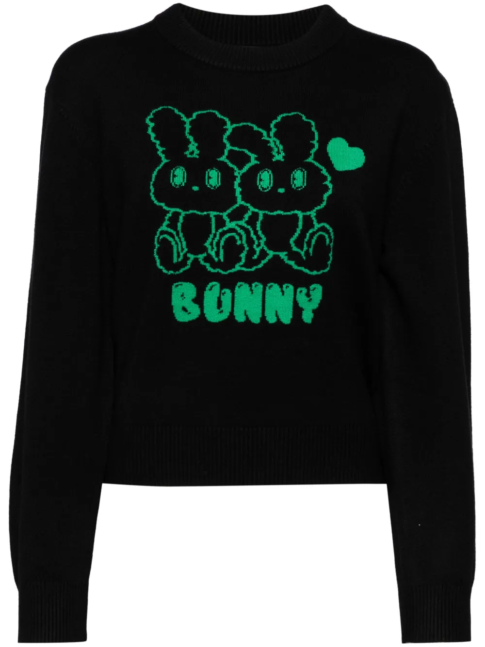 CHOCOOLATE graphic-print round neck jumper | Black | Image 1