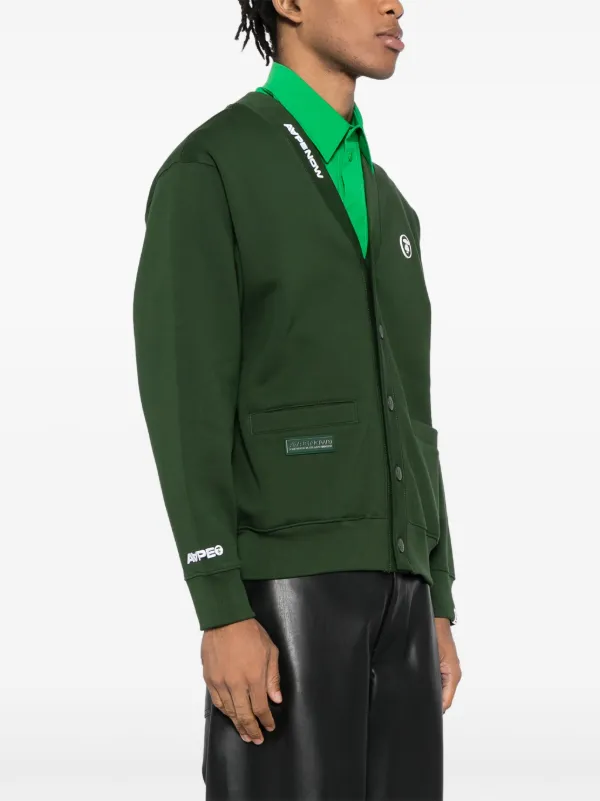 AAPE BY *A BATHING APE® Logo Cardigan | Green | FARFETCH