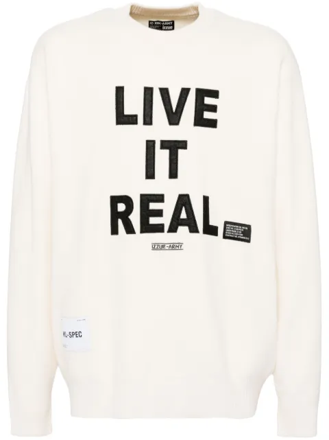 izzue appliqué slogan jumper
