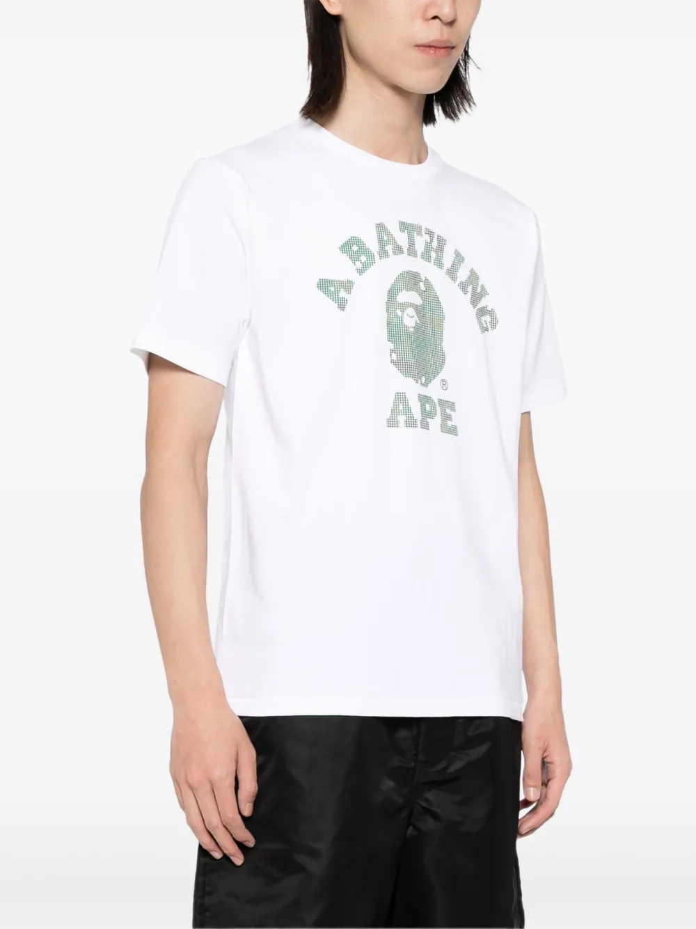 A Bathing Ape Logo Print T-shirt In White