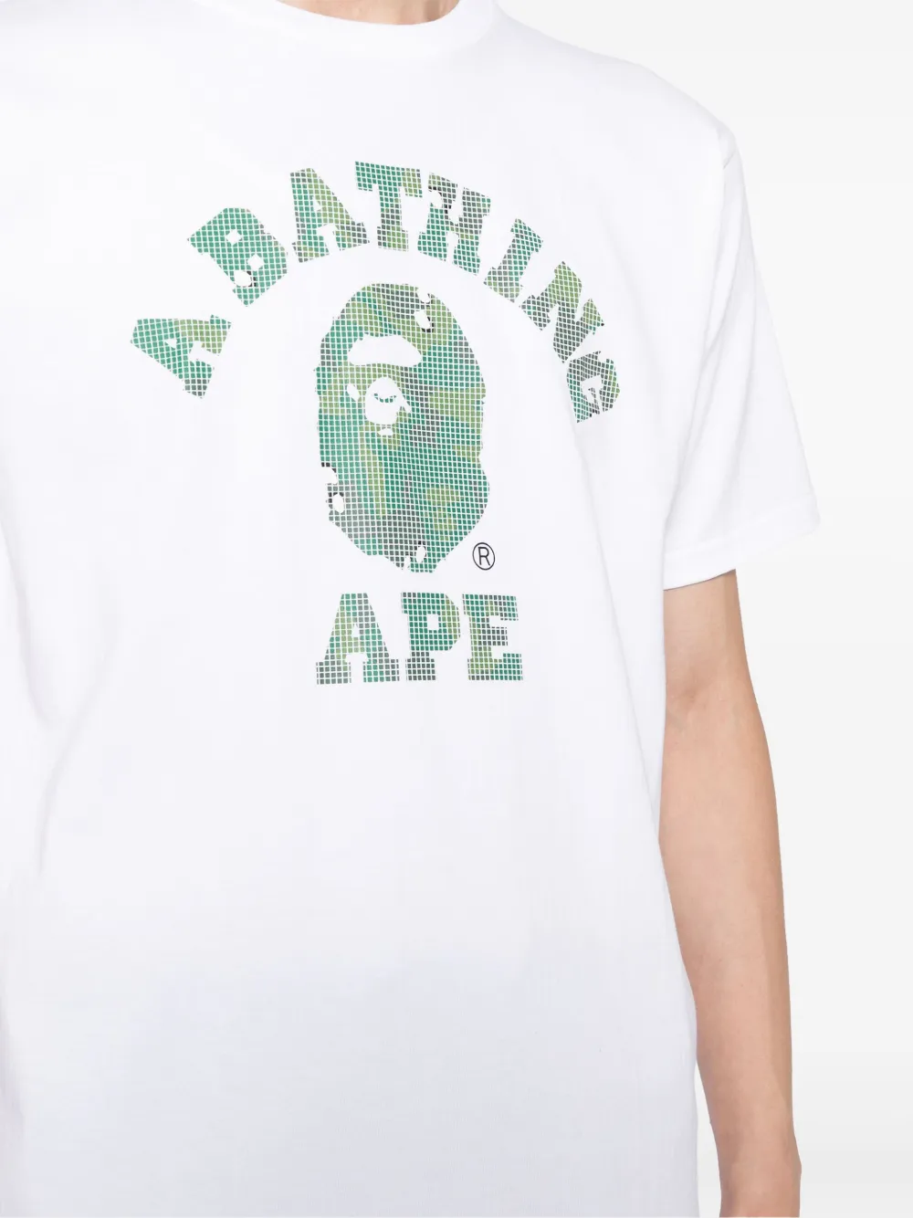 A Bathing Ape Logo Print T-shirt In White