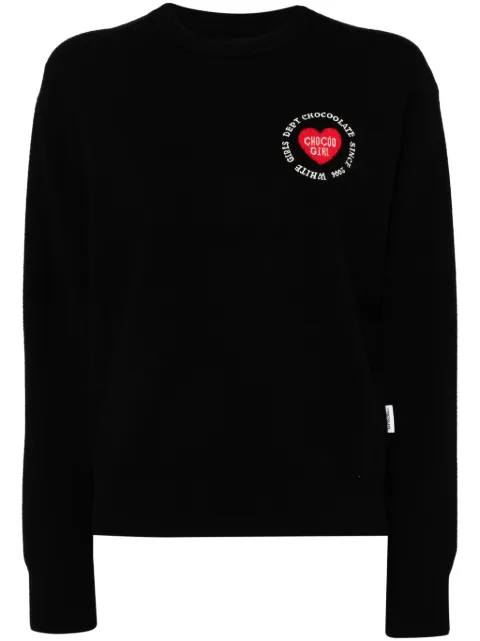 CHOCOOLATE logo intarsia-knit ribbed jumper
