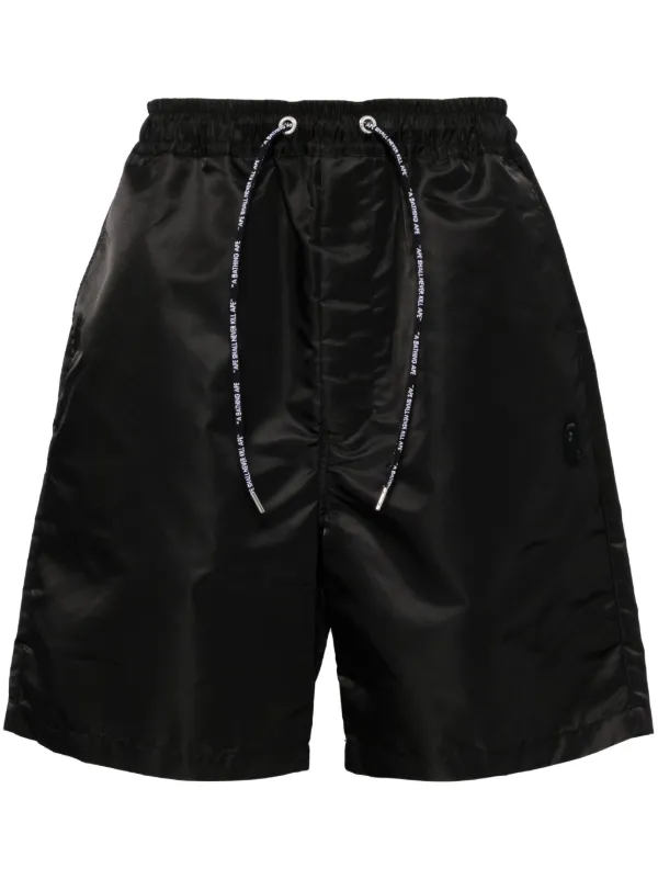 A BATHING APE logo embroidered relaxed fit Shorts Black FARFETCH ZA