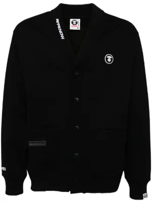AAPE BY *A BATHING APE® ロゴパッチ カーディガン | ブラック 