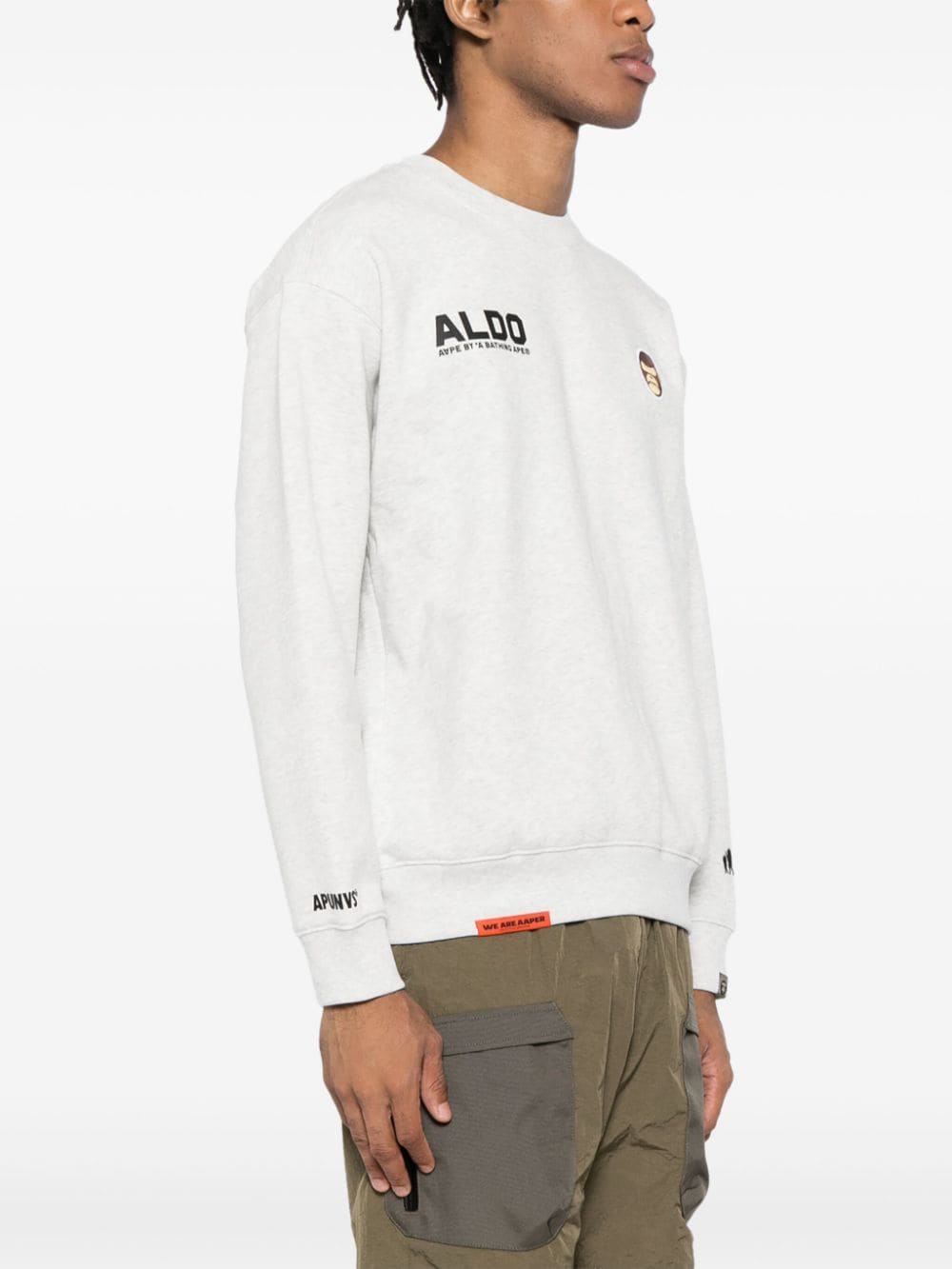 Shop Aape By A Bathing Ape Logo-embroidered Sweatshirt In Grey