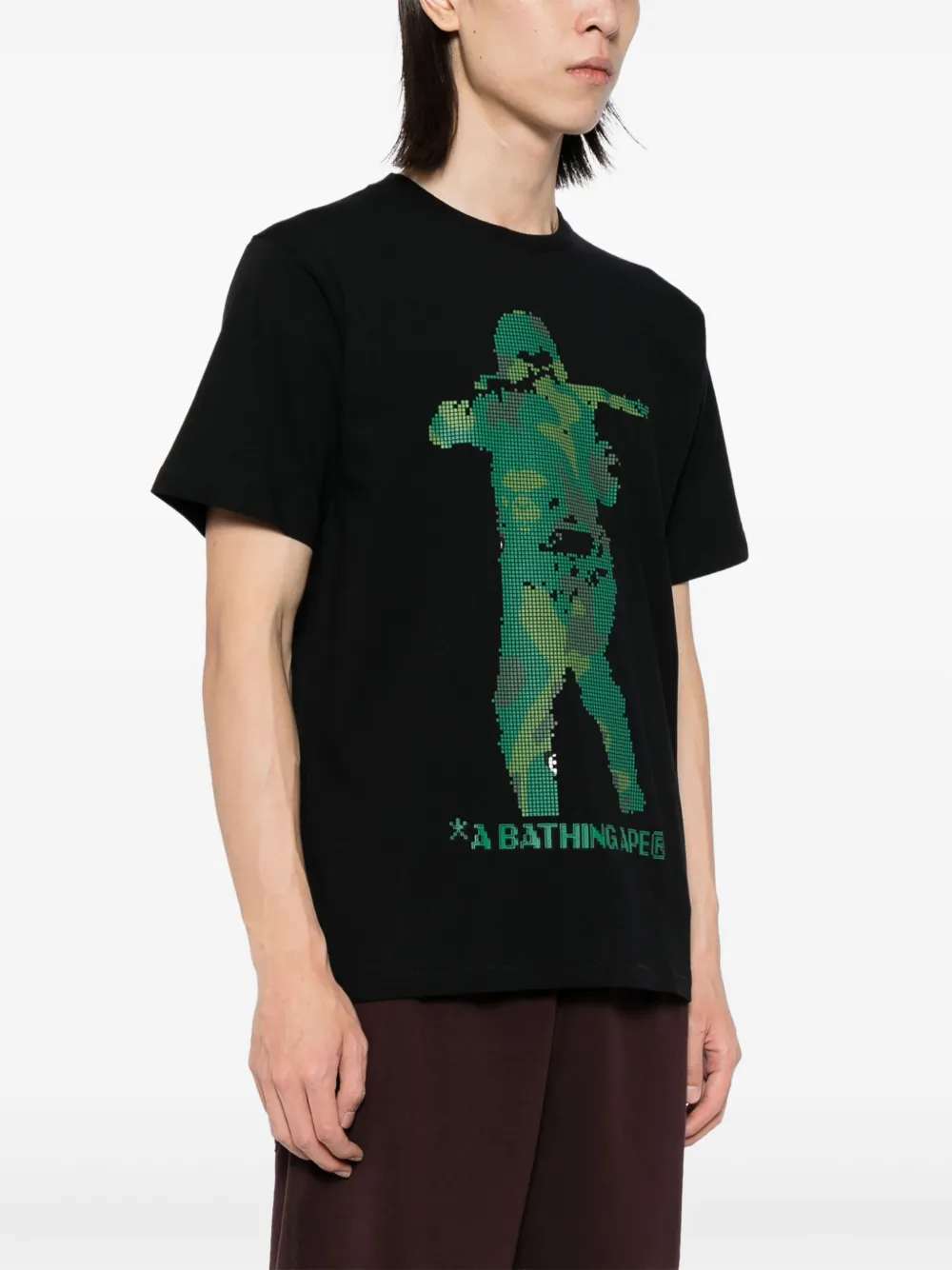 A Bathing Ape Logo-printed T-shirt In Black