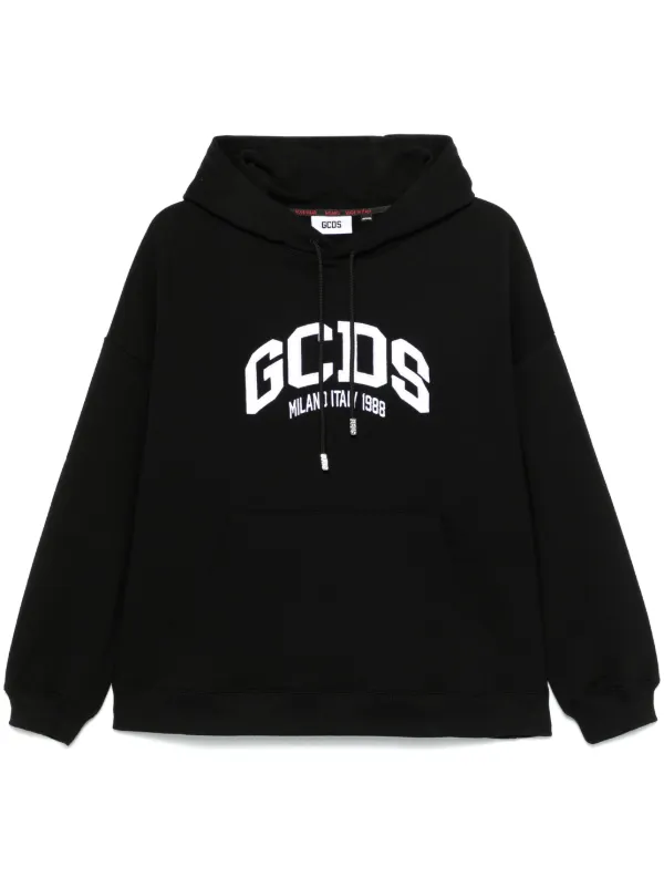 GCDS Lounge Logo 1988 Hoodie | Black | FARFETCH SG
