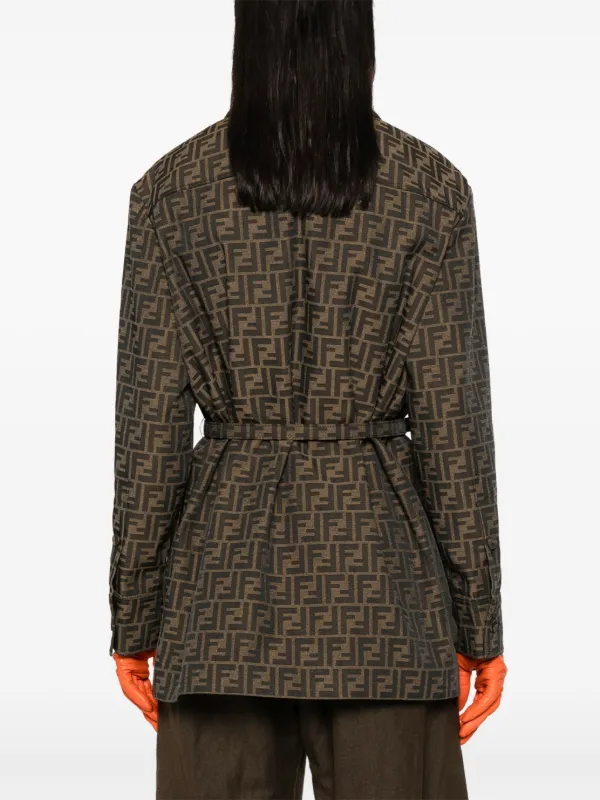 FENDI FF Canvas Jacket Brown FARFETCH IE