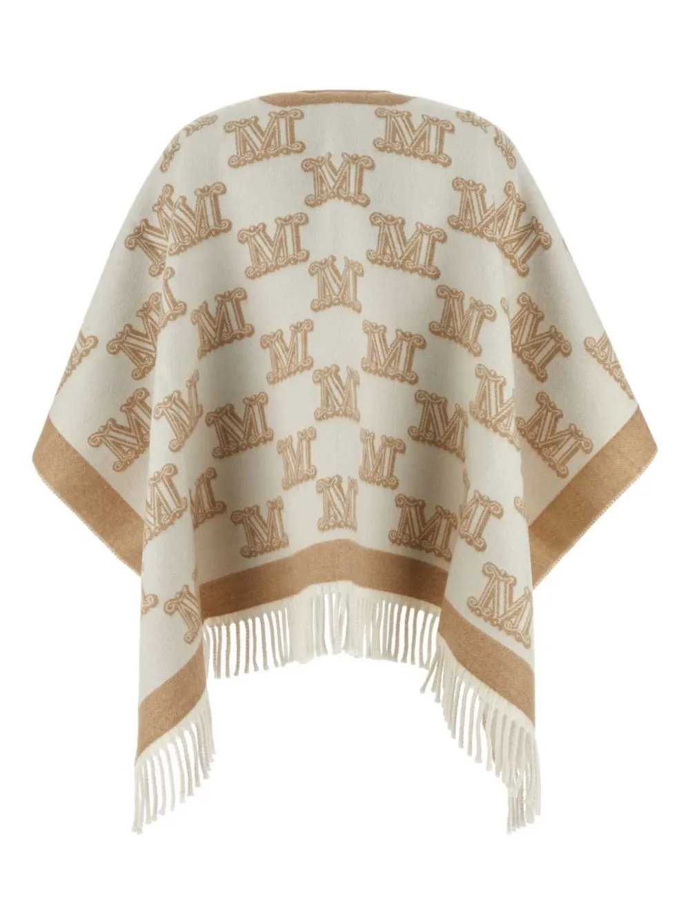 Max Mara Cape met franje - Beige