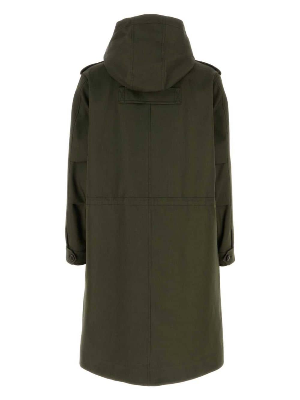 Shop Valentino Cotton Coat In Grün