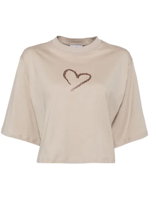agnès b.  glittered-heart cropped t-shirt