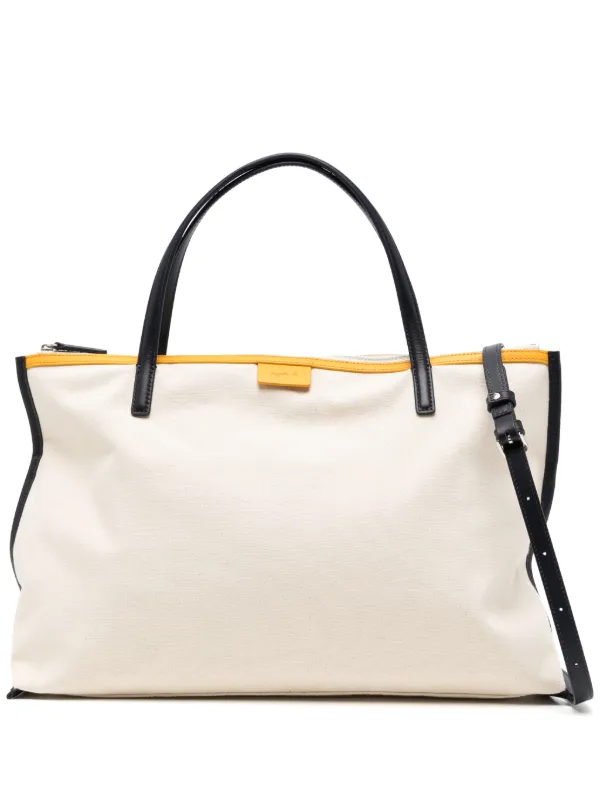 Agnès 2-way Canvas Tote Bag Neutrals FARFETCH PH