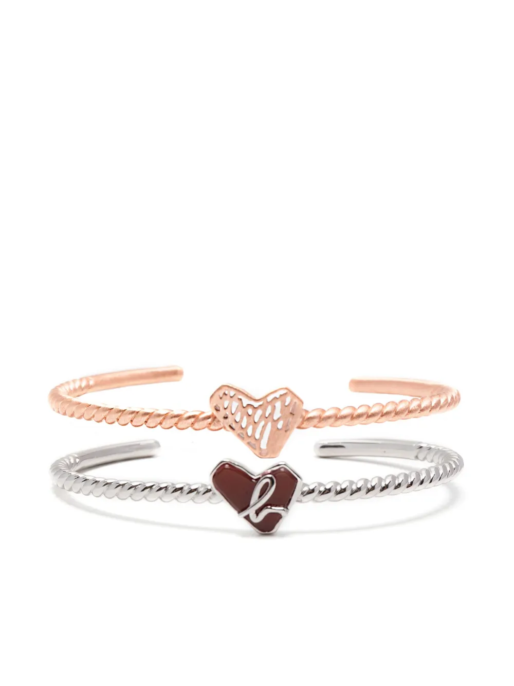 agnès b.  heart double bangle | Silver | Image 1