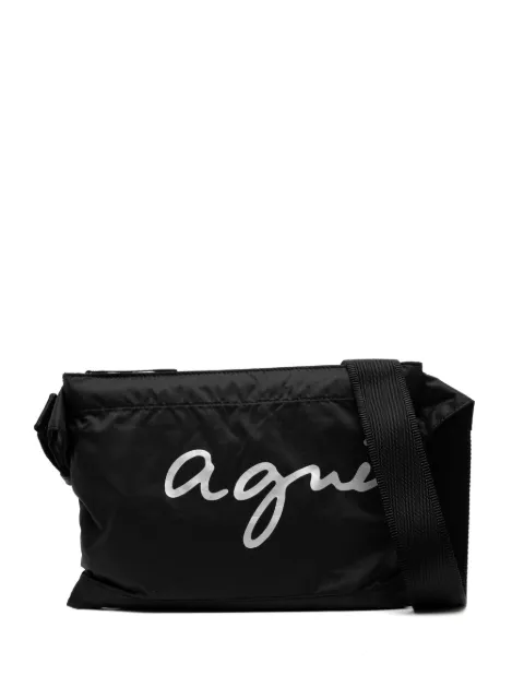 agnès b.  bolsa de hombro con logo estampado