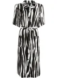 agnès b. zebra-printed midi dress - Black