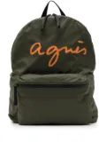 agnès b. logo-printed backpack - Green