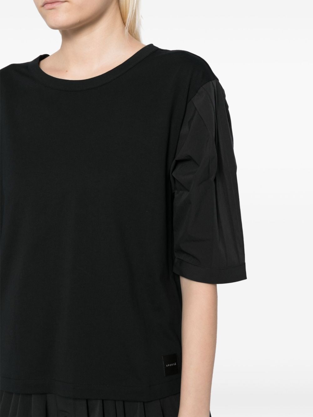 Shop Sport B. By Agnès B. Mix Fabric Top In Black