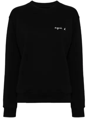 Alexander Wang logo-embossed Cotton Sweatshirt | Black | FARFETCH