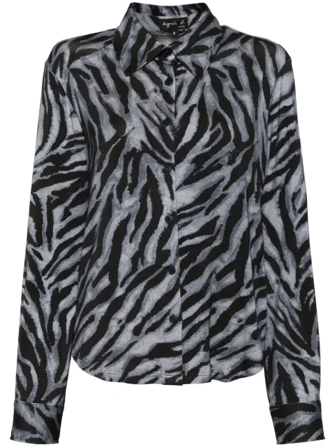 agnès b.  zebra-printed jersey shirt