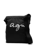 agnès b. logo-print messenger bag - Black