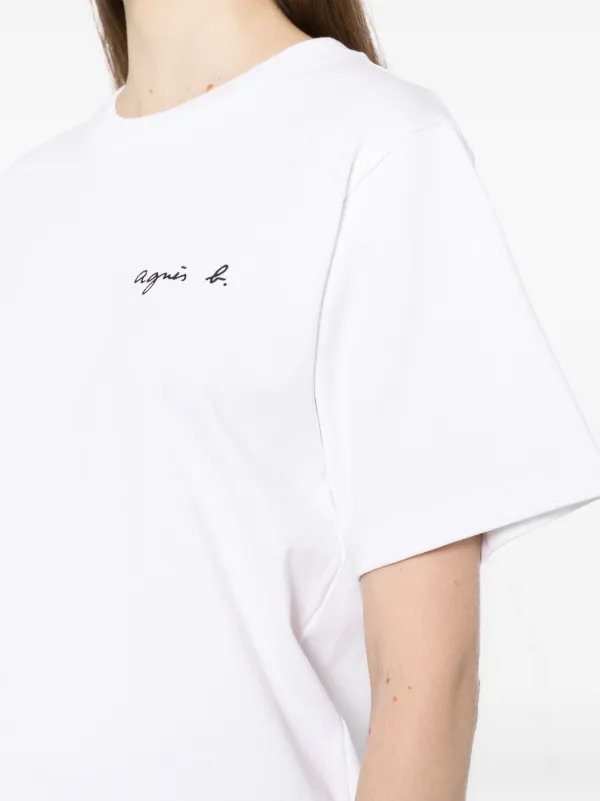 Agnès b. logo-print Cotton T-shirt | White | FARFETCH ZA
