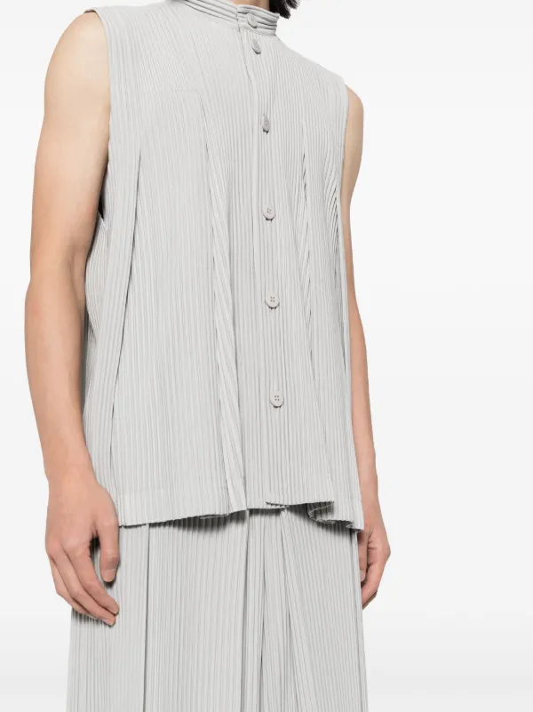 トップス Issey Miyake Homme Plisse vest Homme Plissé Issey Miyake Men's' Pleated Zip Up Vest in
