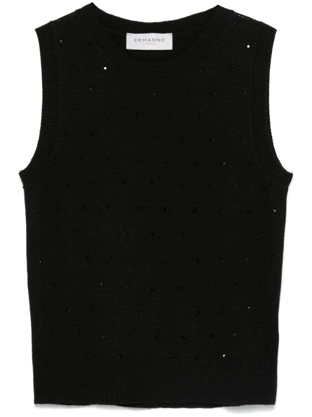 Shop Ermanno Firenze Crystal-embellished Vest In Black