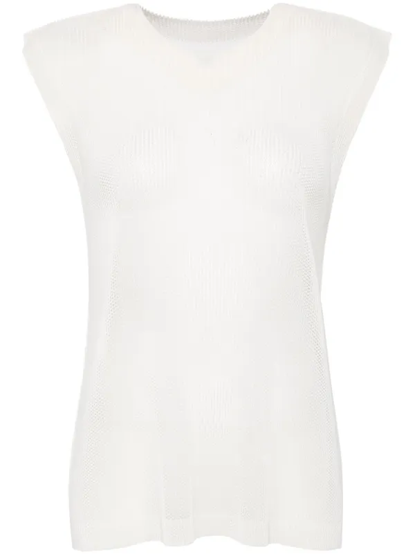 Pleats Please Issey Miyake Tatami July Tank Top | White