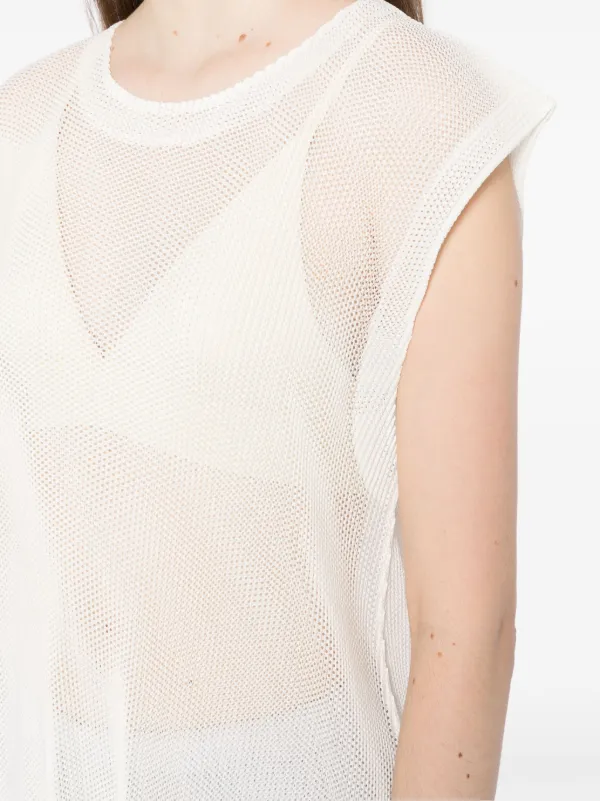Pleats Please Issey Miyake Tatami July Tank Top | White Pleats Please Issey Miyake Tatami July Tank Top | White