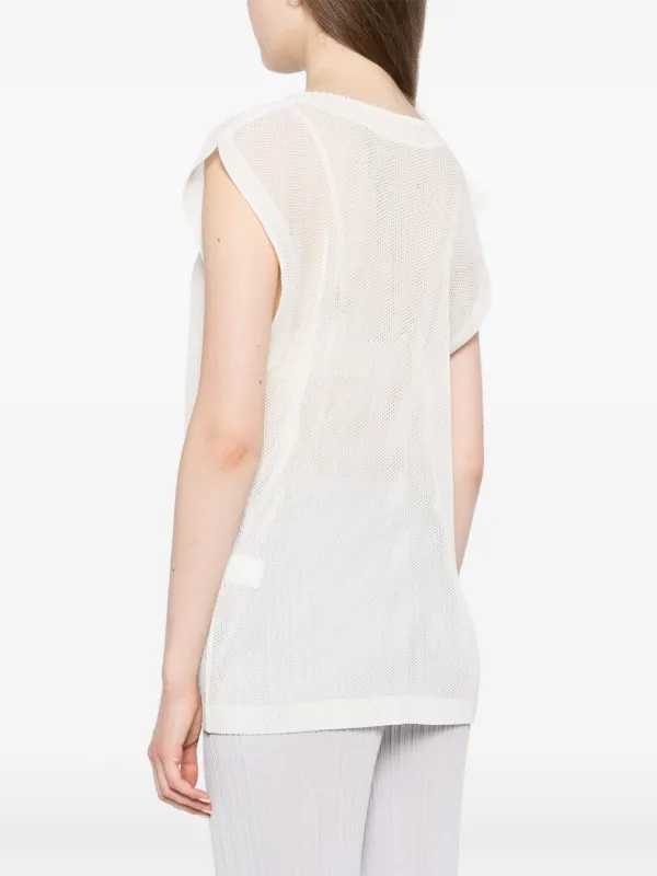 Pleats Please Issey Miyake Tatami July Tank Top | White