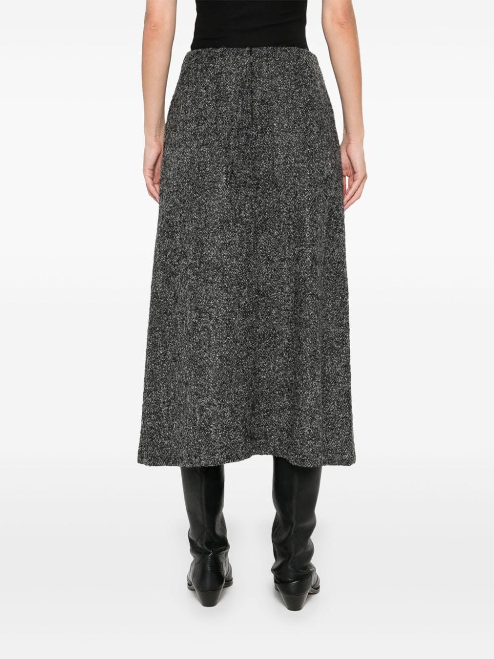 Shop Hevo Melpignano Midi Skirt In Grey