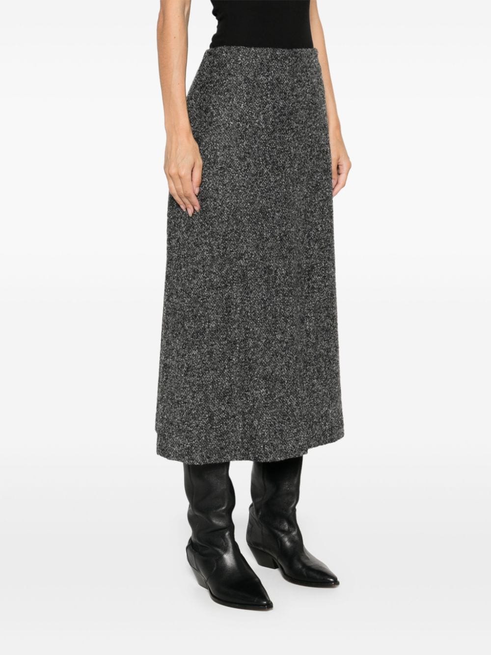 Shop Hevo Melpignano Midi Skirt In Grey