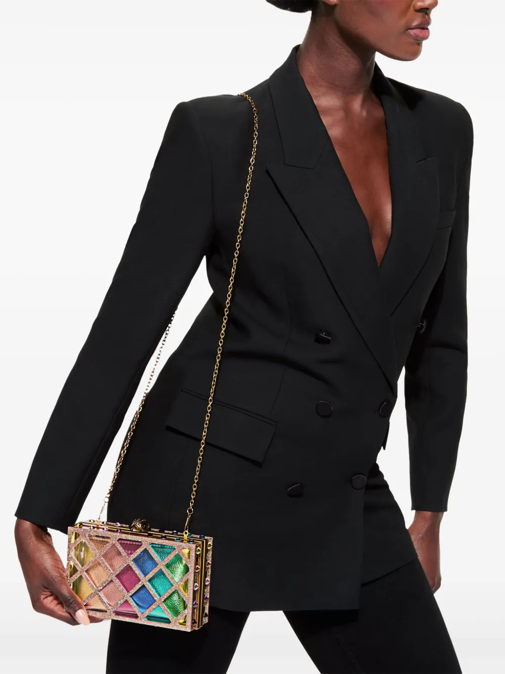 Kurt Geiger London crystal quilt box clutch - Goud