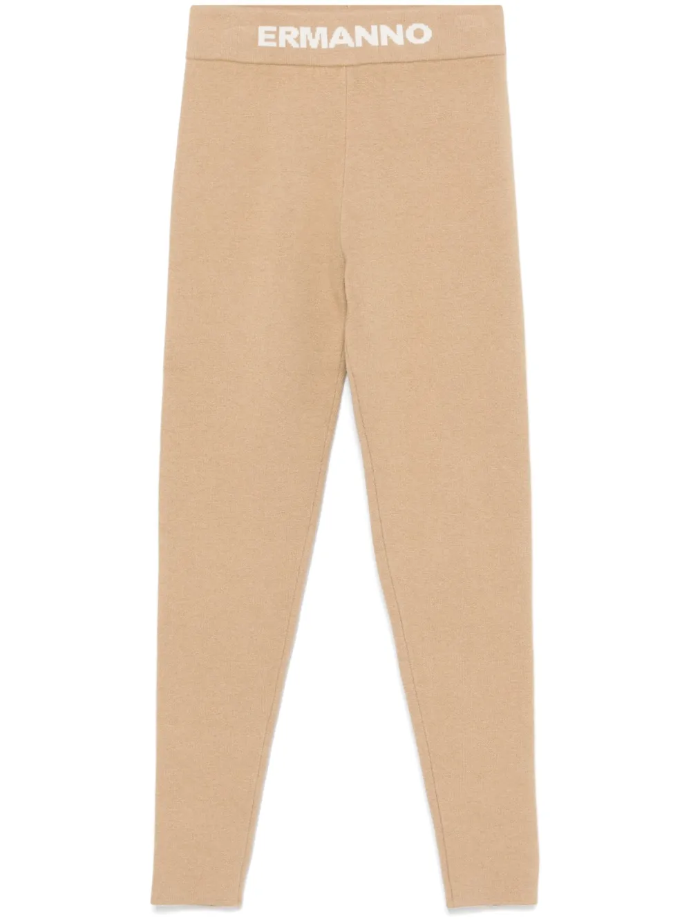 ERMANNO FIRENZE logo-waistband leggings - Brown