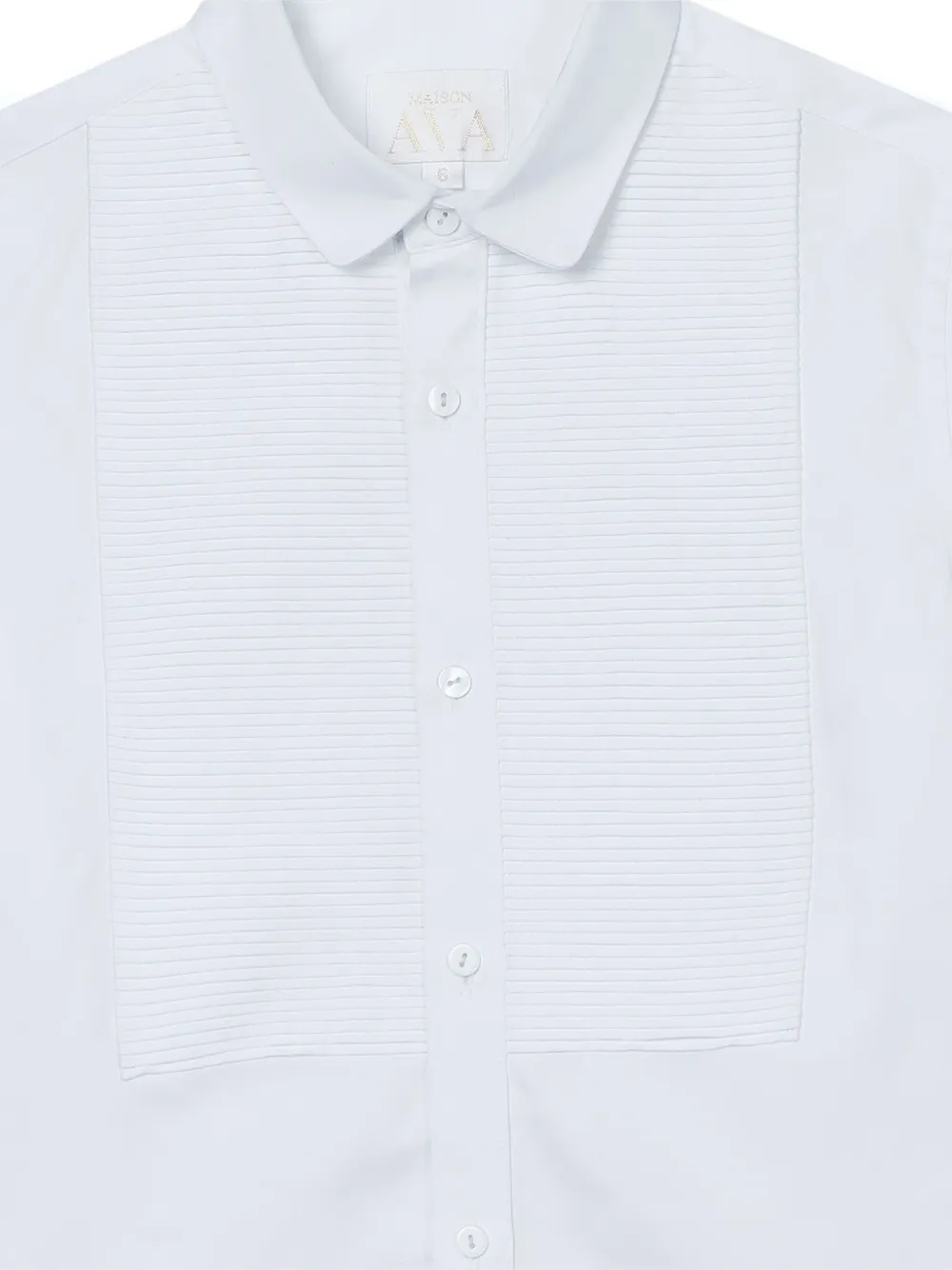 MAISON AVA Shirt met geribbeld vlak Wit