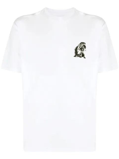 Emporio Armani French Bulldog-embroidered T-shirt
