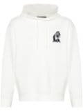 Emporio Armani French Bulldog-embroidered hoodie - White