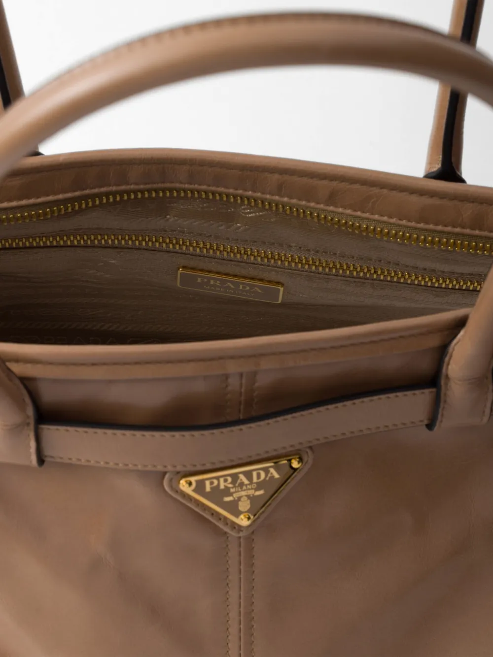 Prada Grote Bonnie shopper Bruin