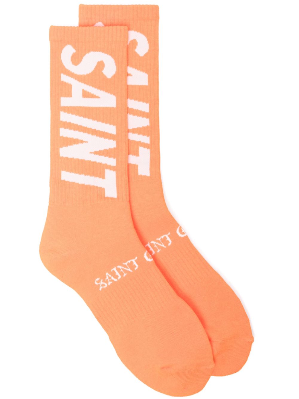 SAINT MXXXXXX logo-jacquard socks - Orange