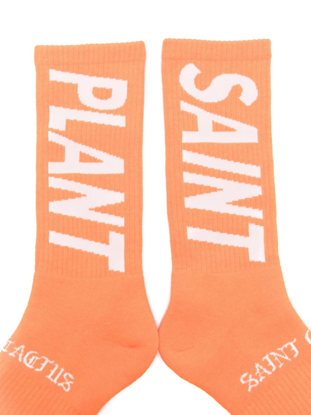 SAINT MXXXXXX logo-jacquard socks - Orange