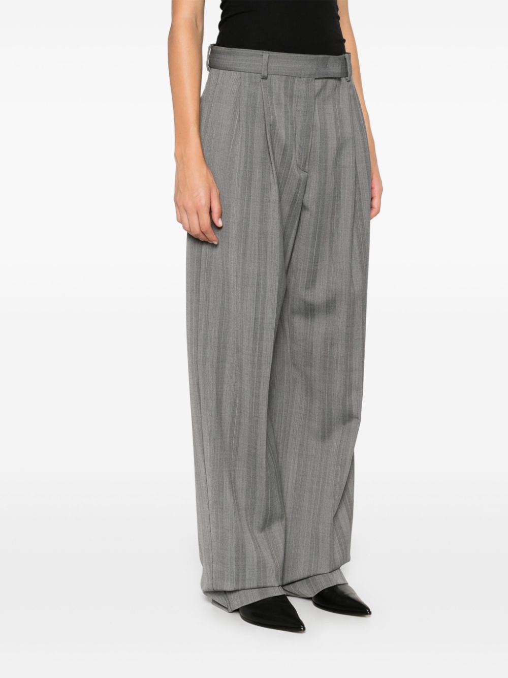 Shop Sportmax Wide-leg Trousers In 灰色