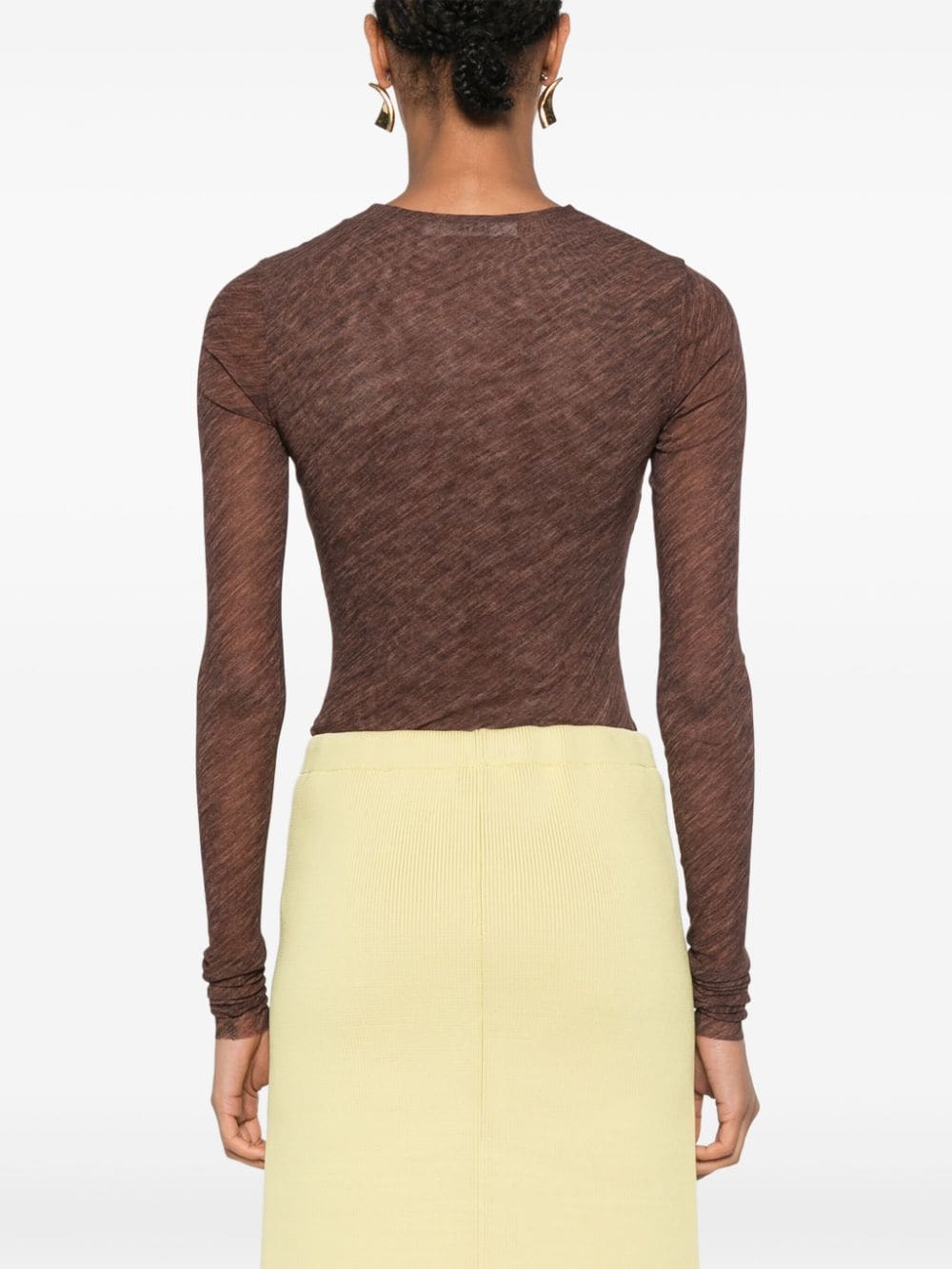 Shop Philosophy Di Lorenzo Serafini U-neck Bodysuit In Brown