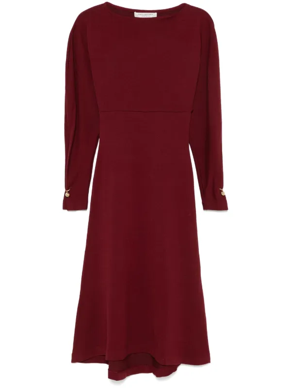 Philosophy Di Lorenzo Serafini Vestido Midi De Tejido Fino Rojo