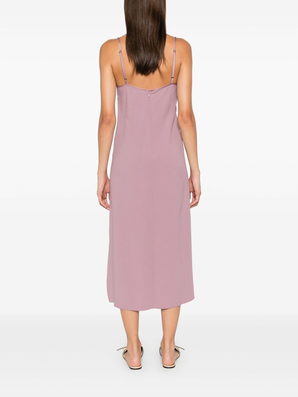 Shop Forte Forte Satin Midi Dress In Pink