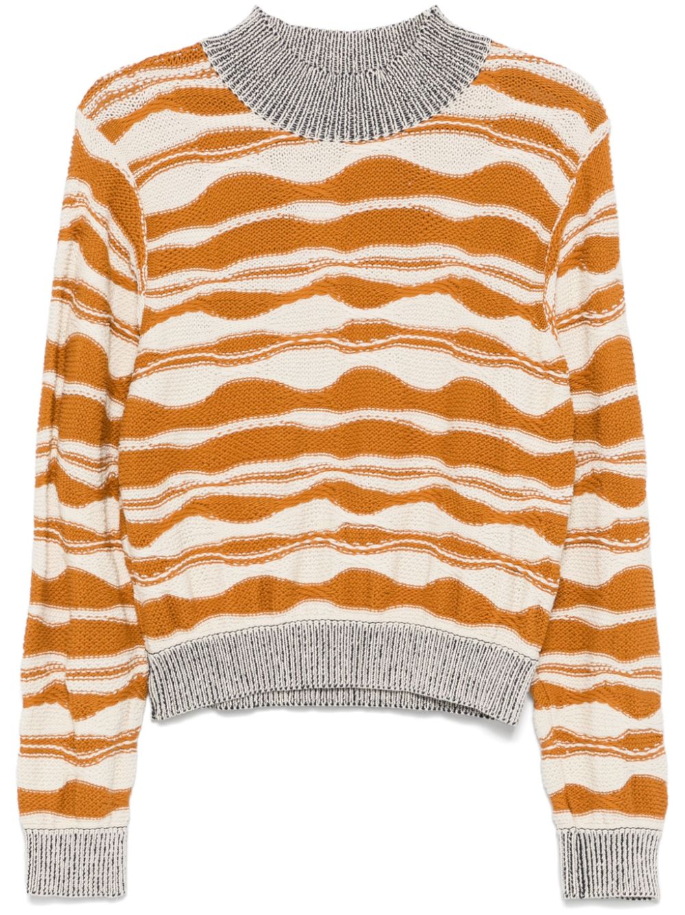 wave-knit sweater